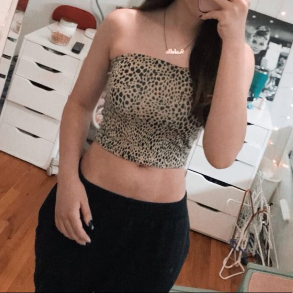 brandy melville cheetah print tube top